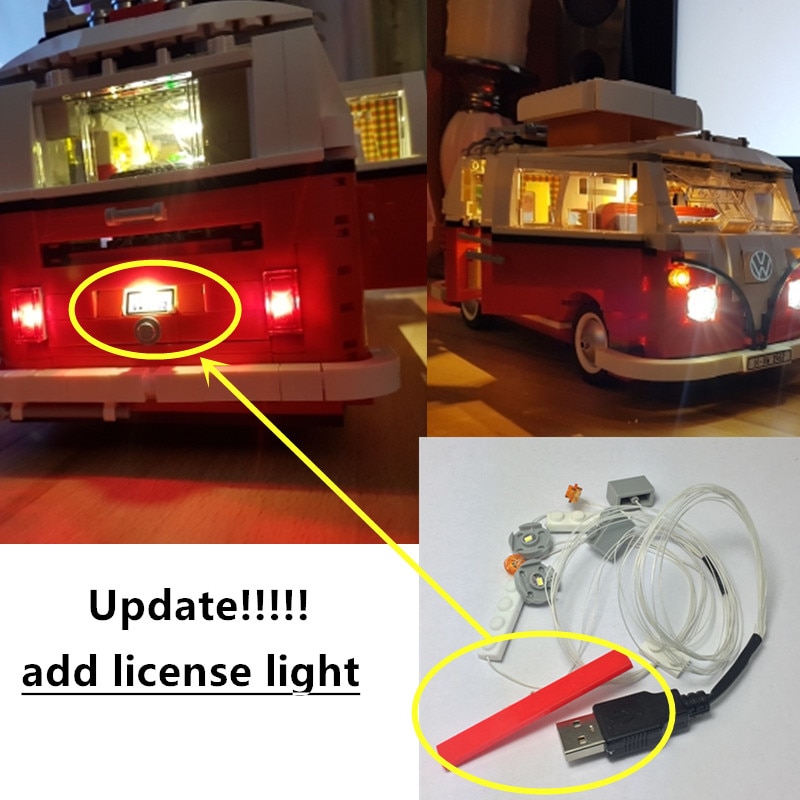 Basic Version LED Light Kit For LEGO 10220 Creator series T1 Camper Van Blocks Compatible With LEPIN 21001 (Only Light Set)Kits Basic Version LED Light Kit For LEGO 10220 Creator series T1 Camper Van Blocks Compatible With LEPIN 21001 (Only Light Set)Kits