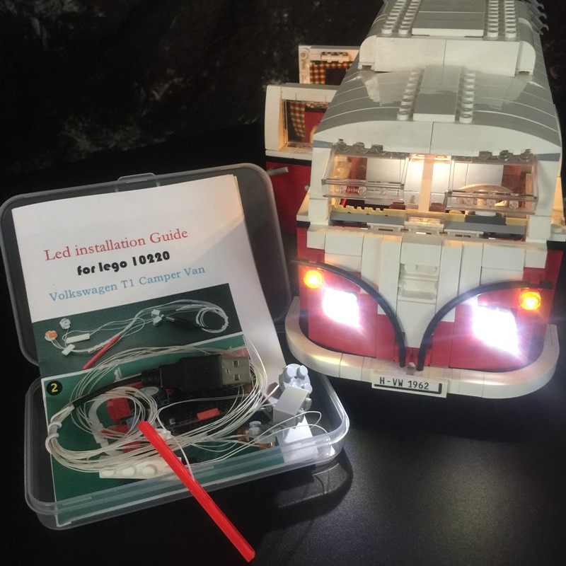 Basic Version LED Light Kit For LEGO 10220 Creator series T1 Camper Van Blocks Compatible With LEPIN 21001 (Only Light Set)Kits