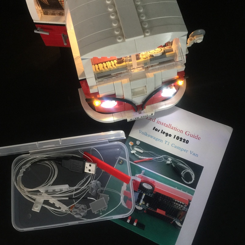 Basic Version LED Light Kit For LEGO 10220 Creator series T1 Camper Van Blocks Compatible With LEPIN 21001 (Only Light Set)Kits