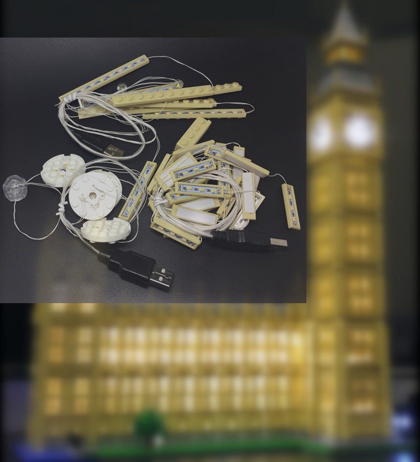 Basic Version LED Light Kit For LEGO 10253 /17005 City Creator Big Ben (Only Light Set)Kits Basic Version LED Light Kit For LEGO 10253 /17005 City Creator Big Ben (Only Light Set)Kits