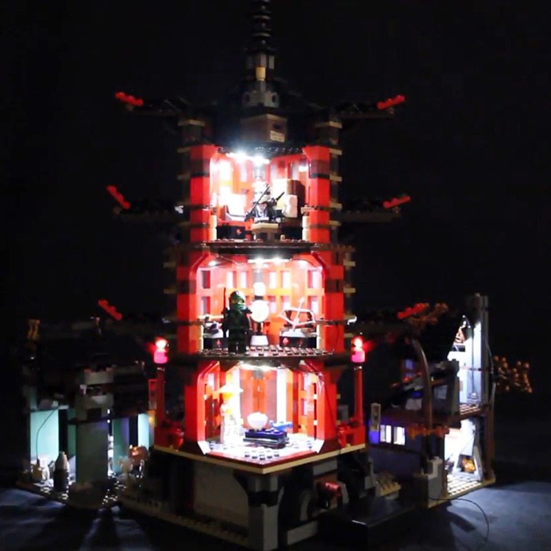 Luxury VersionLED Light Set For LEGO 70751 Temple of Airjitzu Compatible LEPIN 06022 (LED Light+Battery box)Kits