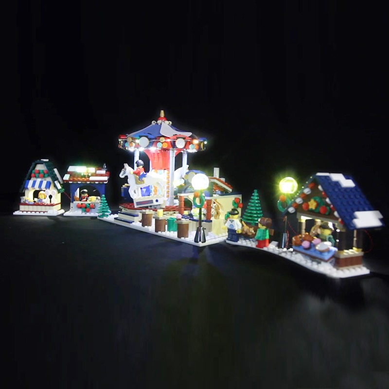 Luxury VersionLED Light Set For LEGO 10235 Winter Village Market Compatible LEPIN 36010 (LED Light+Battery box)Kits