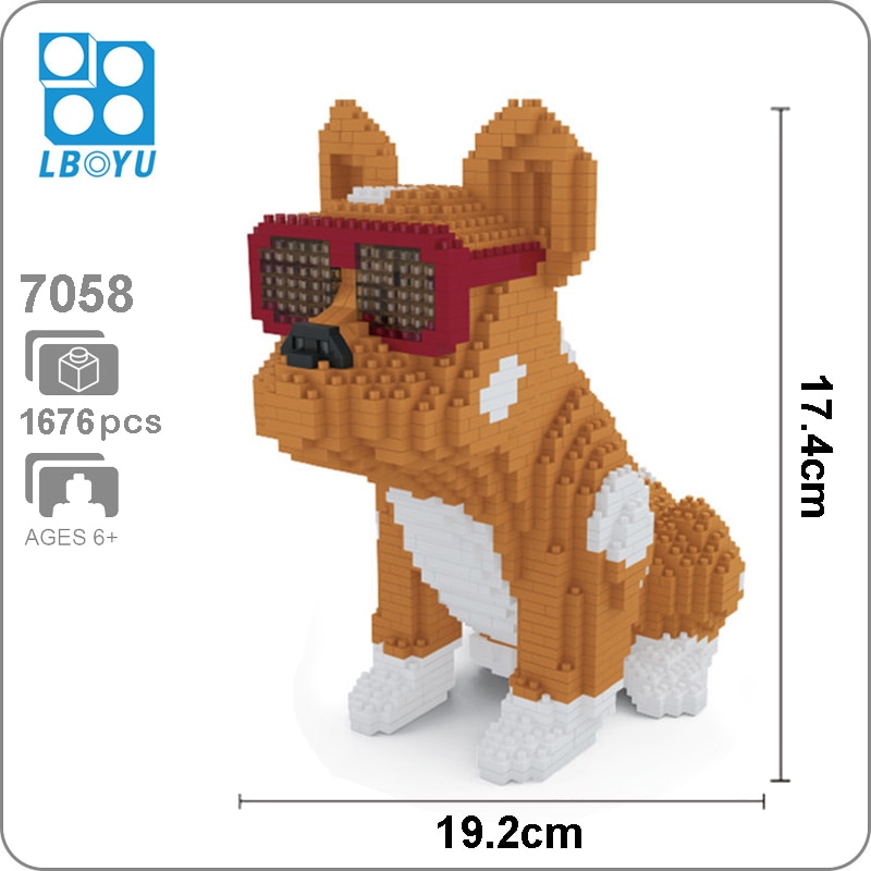 Lboyu 7058 Large Yellow Bulldog With Eyeglasses