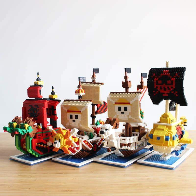 ZMS One Piece Law Pirates Submarine Ship Boat Mini Diamond Blocks Building Toy 
