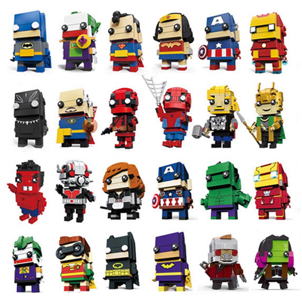 LOZ 6801-6818 Rocky Wonder Woman Iron Man Robin Spiderman Thor Superhero Brickheadz