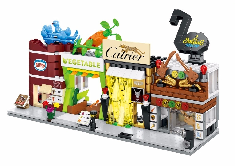 SEMBO SD6034-SD6037 & SD6050-6053 Mini Shop Building Bricks