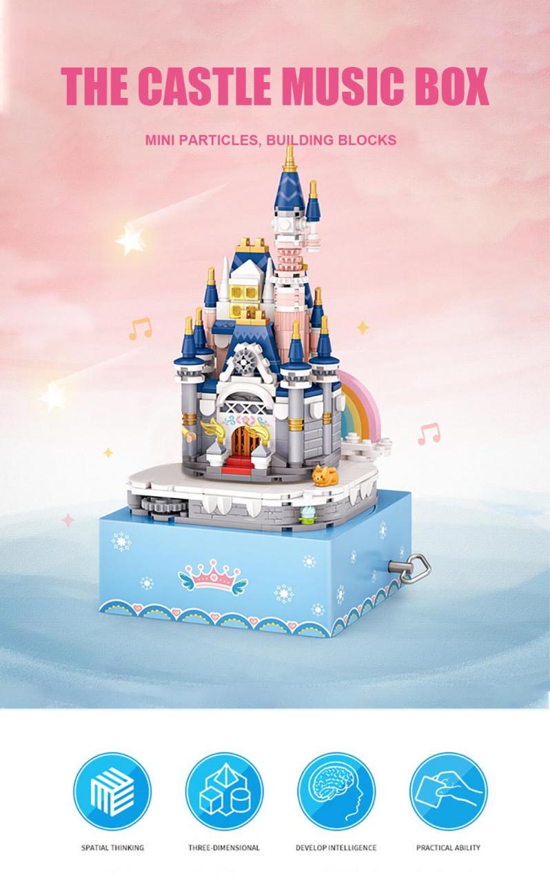 LOZ 1220 Princess Castle Rotating Music Box