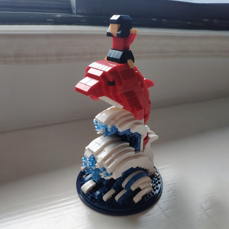 Wise Hawk 2668 Girl and Dophin with Sea Wave