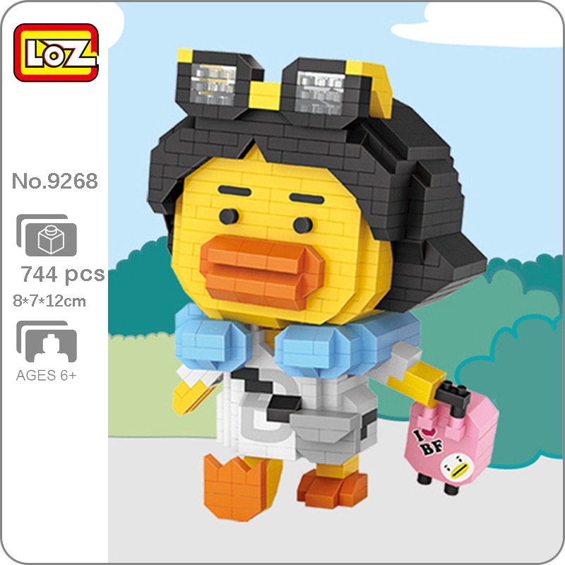 LOZ 9268 Yellow Duck with Trip Suitcase and Glasses