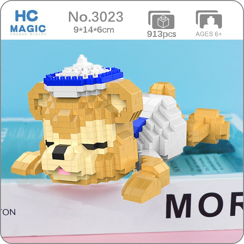 HC Magic 3023 Lying and Sleeping Brown Bear in Sailor Suit
