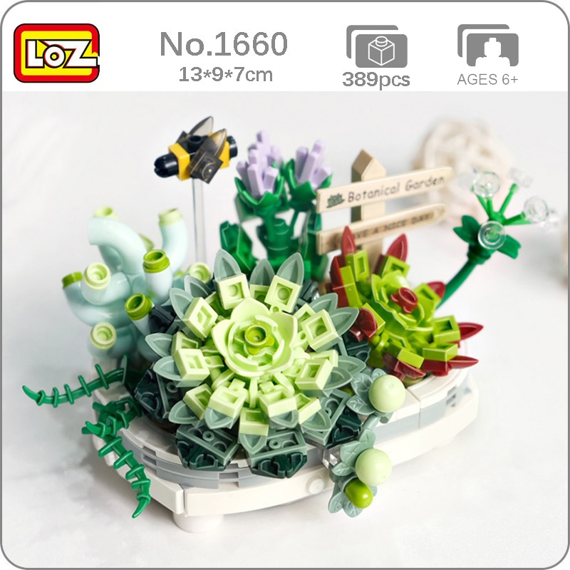 LOZ 1660 Succulent Pot Plant