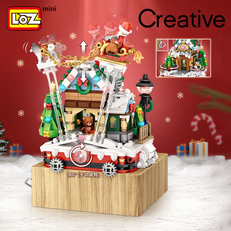 LOZ 1237-1238 Christmas House Music Box