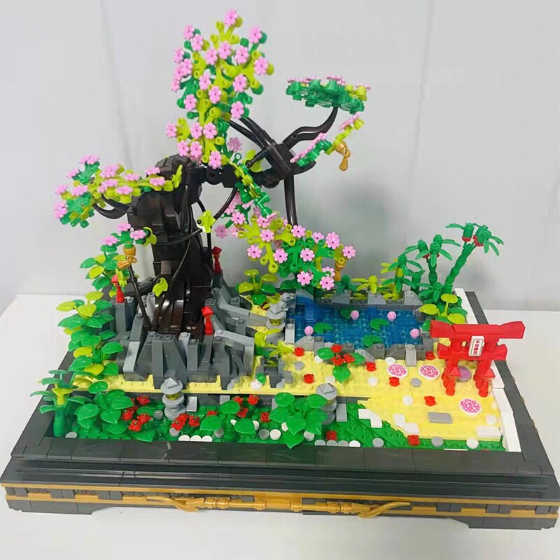 Lezi 00902 Ancient Garden Yard and Sakura Tree in Pot Plant Lezi 00902 Ancient Garden Yard and Sakura Tree in Pot Plant