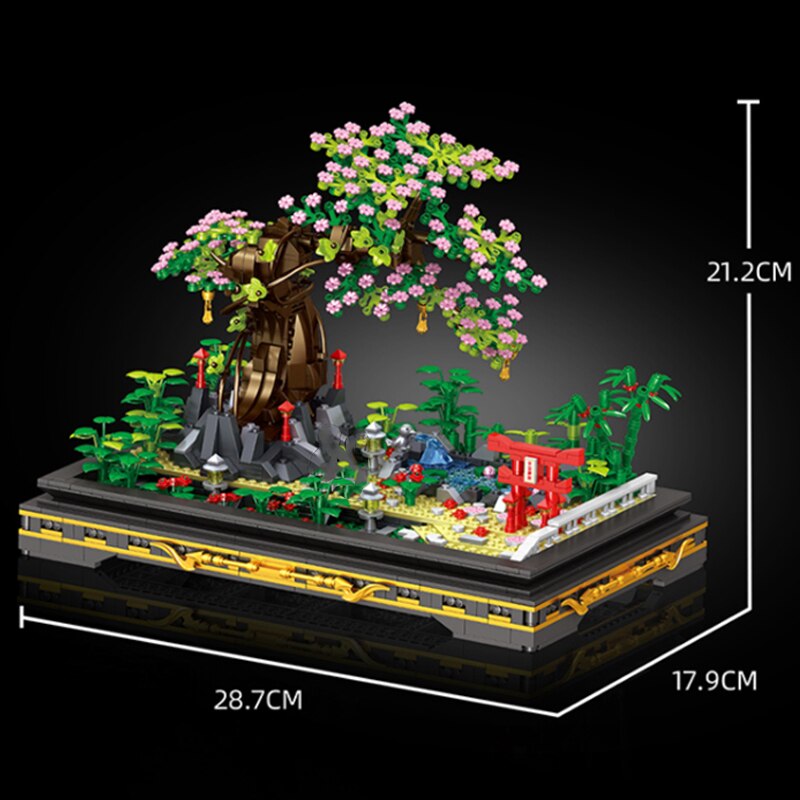 Lezi 00902 Ancient Garden Yard and Sakura Tree in Pot Plant Lezi 00902 Ancient Garden Yard and Sakura Tree in Pot Plant