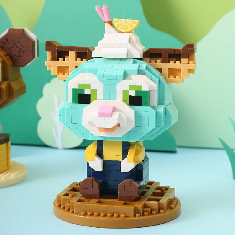 Wise Hawk 2697 Green Cat Cooking Fruit Desserts with Waffle Biscuits