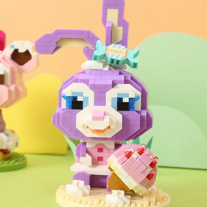 Wise Hawk 2698 Purple Rabbit with Strawberry Ice Cream