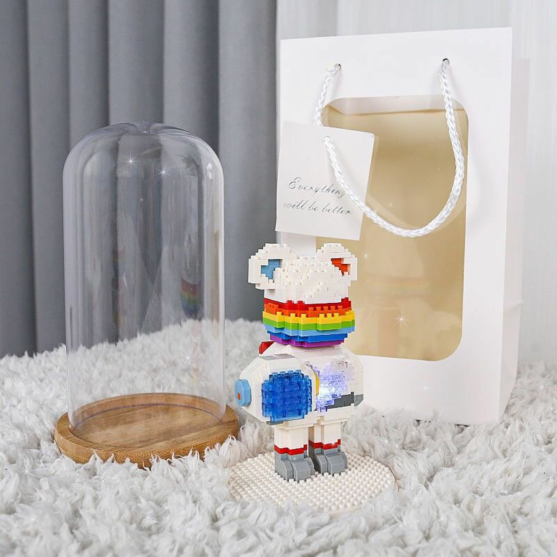 Wise Hawk 2719 LED Light Rainbow Bear Astronaut with Display Cover