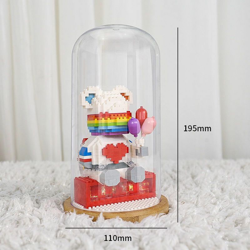 Wise Hawk 2721 Rainbow Bear Holding Balloons with LED Light in Display Cover