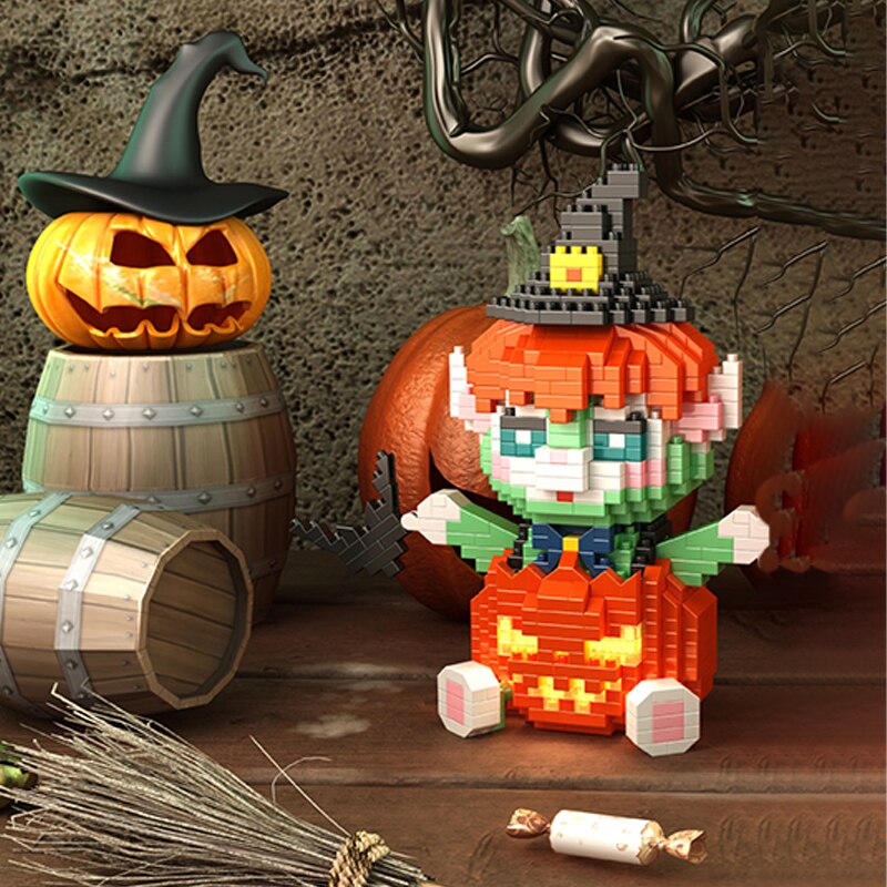 YKO 2166 Halloween Pumpkin Green Cat Wizard Disguise with Lighting YKO 2166 Halloween Pumpkin Green Cat Wizard Disguise with Lighting