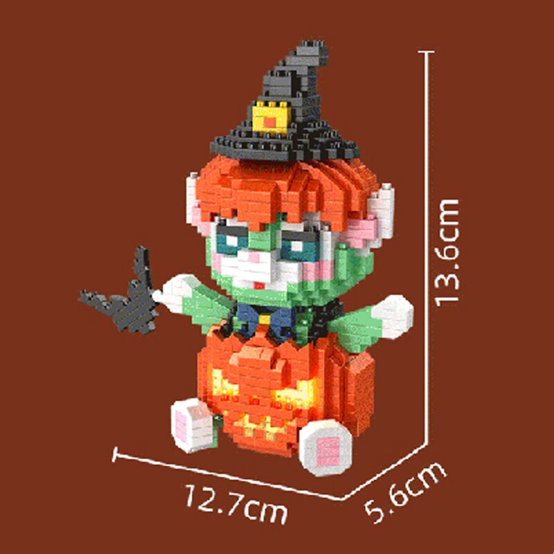 YKO 2166 Halloween Pumpkin Green Cat Wizard Disguise with Lighting YKO 2166 Halloween Pumpkin Green Cat Wizard Disguise with Lighting