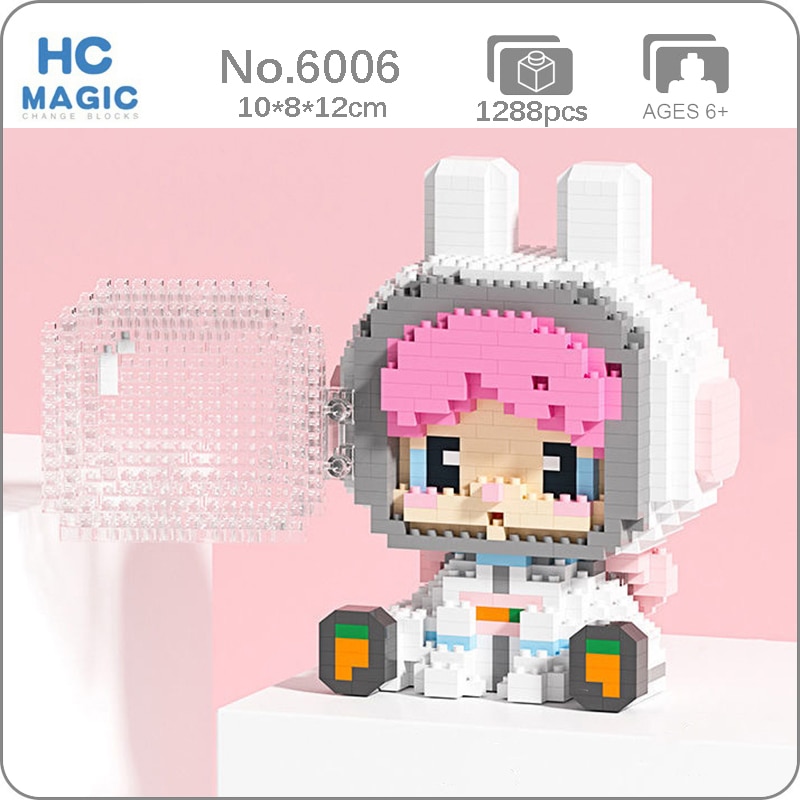 HC 6006 Space Rabbit Animal Astronaut Helmet Sit Doll
