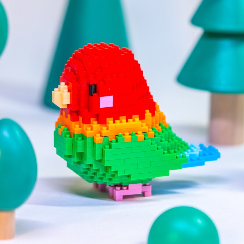 SC 8809-2 Animal World Green Parrot Fly Bird Parakeet 3D