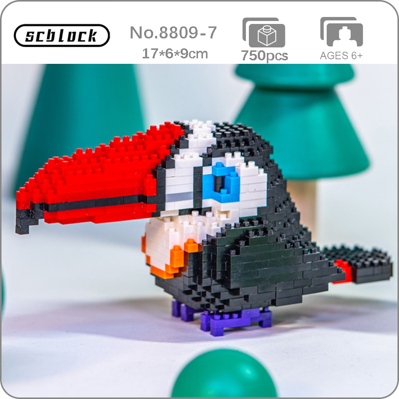 SC 8809-7 Animal World Red Toucan Fly Bird Parrot 3D