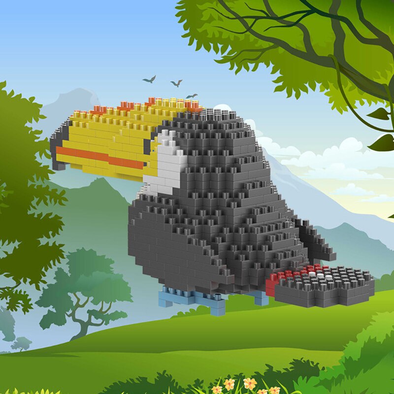SC 8809-8 Animal World Yellow Toucan Fly Bird Parrot 3D SC 8809-8 Animal World Yellow Toucan Fly Bird Parrot 3D