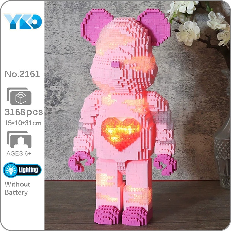 YKO 2161 Cartoon Pink Heart Bear