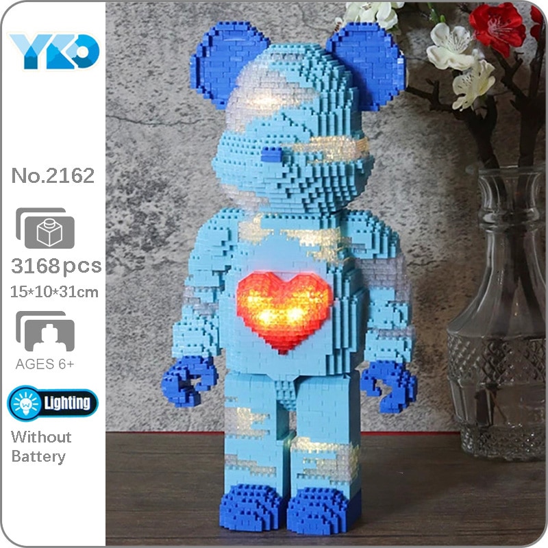 YKO 2162 Cartoon Blue Heart Bear