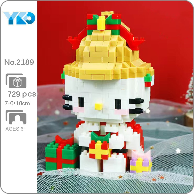 YKO 2189 Winter Merry Christmas Bell Cat Animal Pet 3D