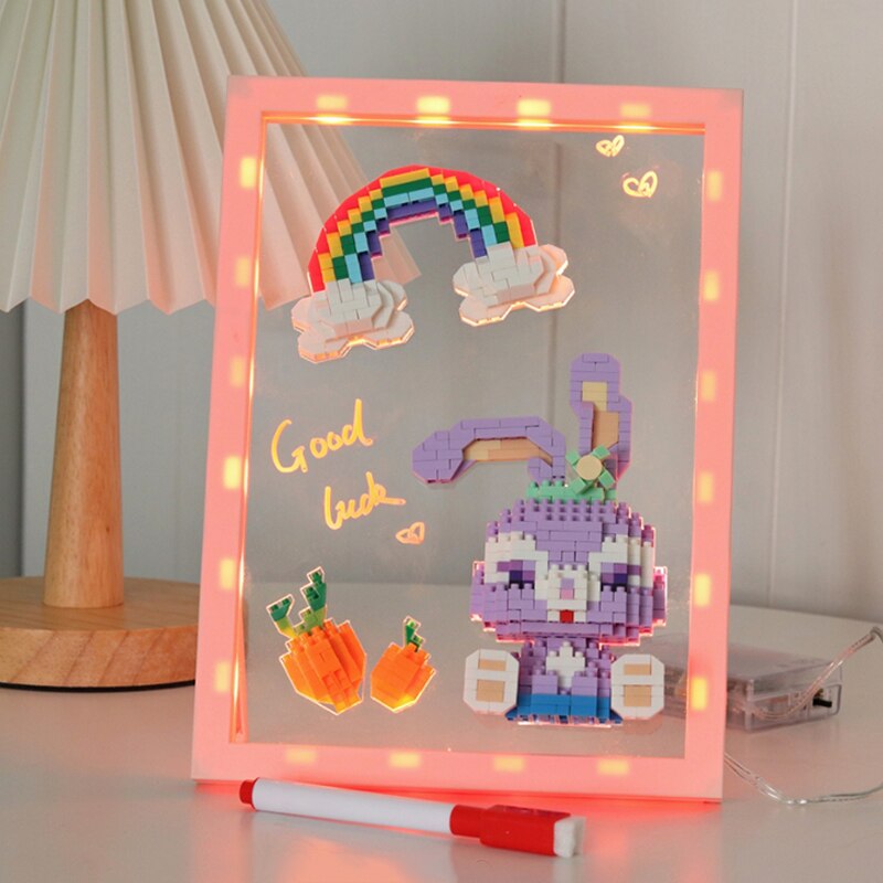 Boyu 7152C Rabbit Carrot Rainbow Animal Frame LED Light Model