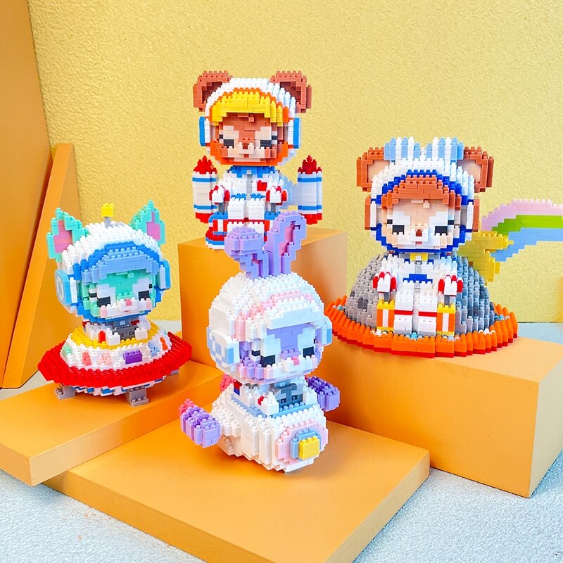 LD 1902-1905 Space Animal Astronaut Bear Rabbit Cat Rocket Star Plane Aircraft