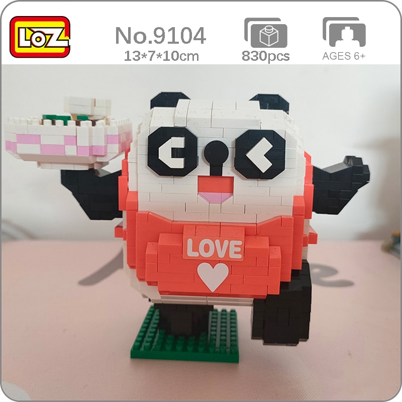 LOZ 9104 Zodiac Cancer Constellation Panda Love Food Animal Doll