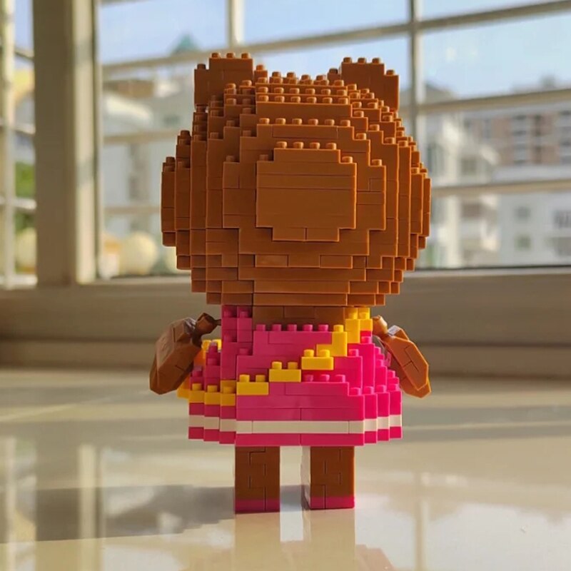 LOZ 9760 Cartoon Bear Girl Heart Bag Bow Pet Doll Model LOZ 9760 Cartoon Bear Girl Heart Bag Bow Pet Doll Model