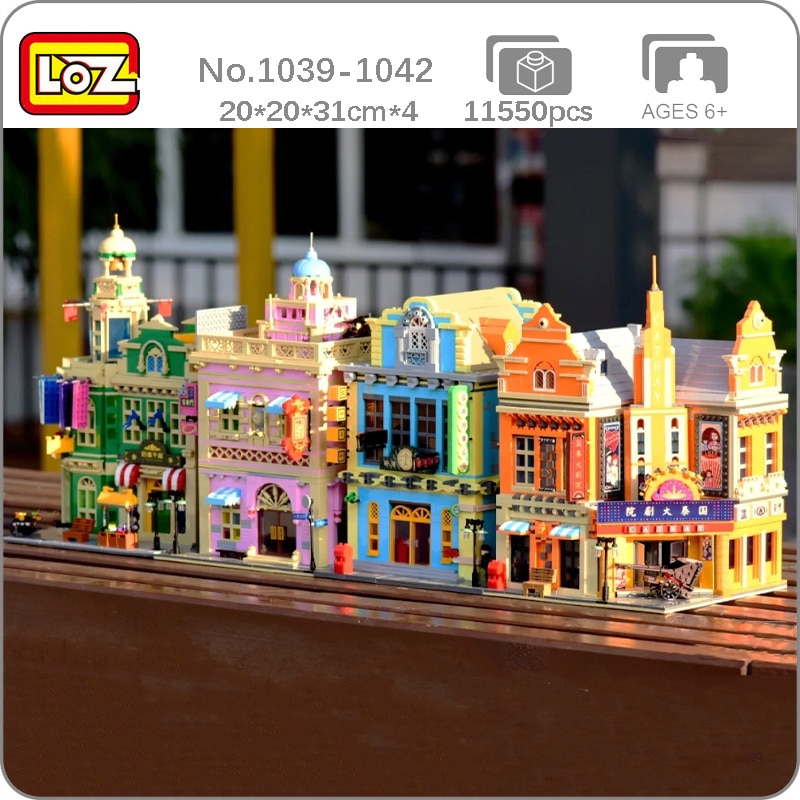 LOZ 1039-1042 City Architecture Hotel Restaurant Wine Bar Bank Cinema 3D