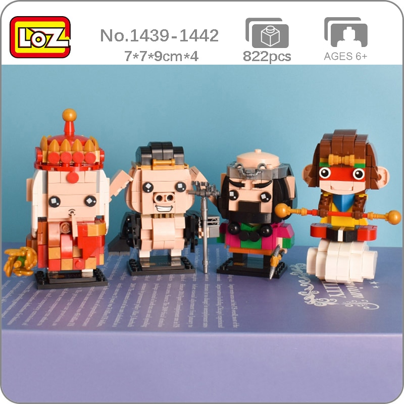 LOZ 1439-1442 Journey To The West Master Monkey King Pig Animal Monk Monster Doll