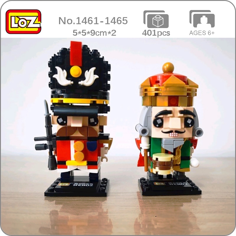 LOZ 1461-1465 Middle Ages Army Nutcracker King Emperor Soldier Doll Royal Guard Model