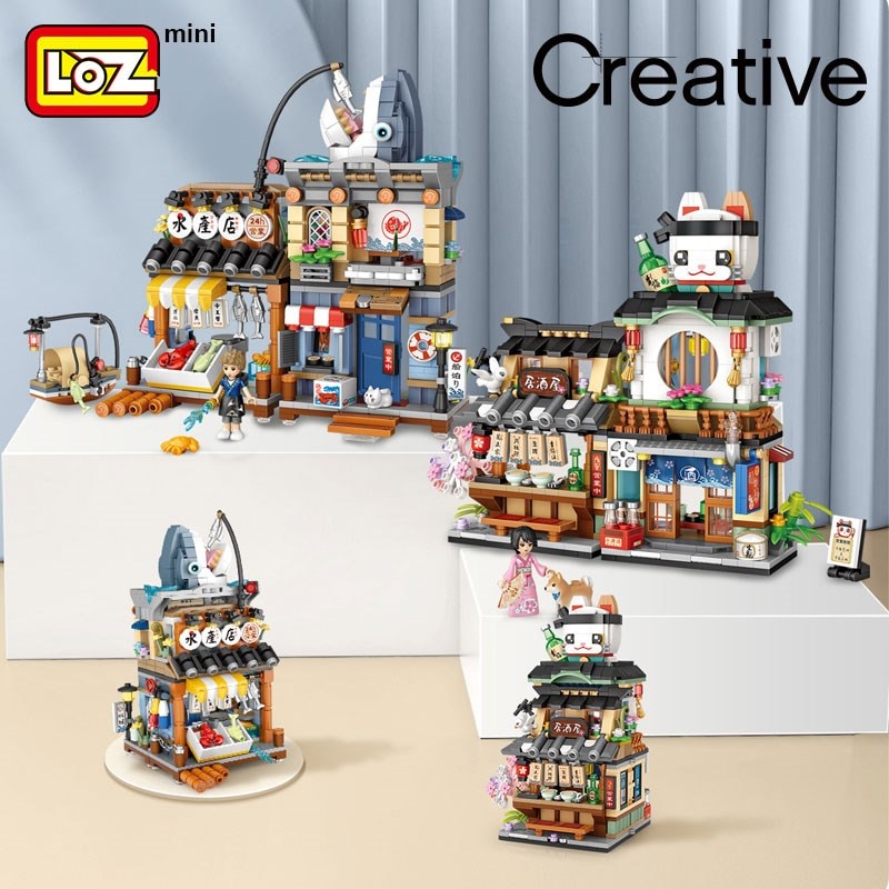 LOZ 1231 building blocks Japanese-style street view izakaya store mini puzzle