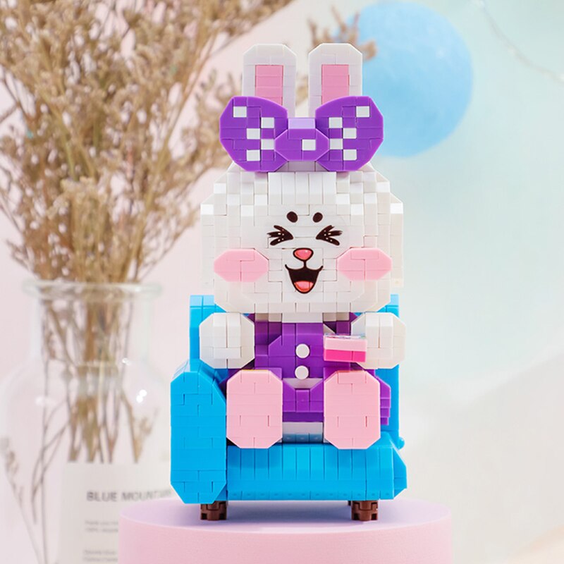 LP 210623 Smile Rabbit Sofa Chair Book Bow Sit Animal 3D Model