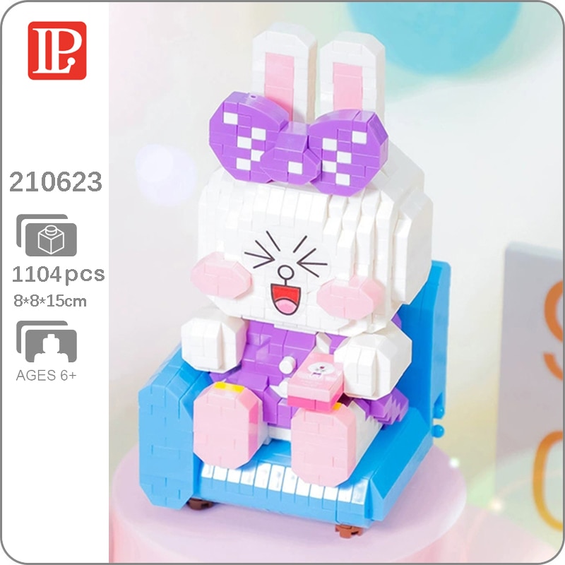 LP 210623 Smile Rabbit Sofa Chair Book Bow Sit Animal 3D Model