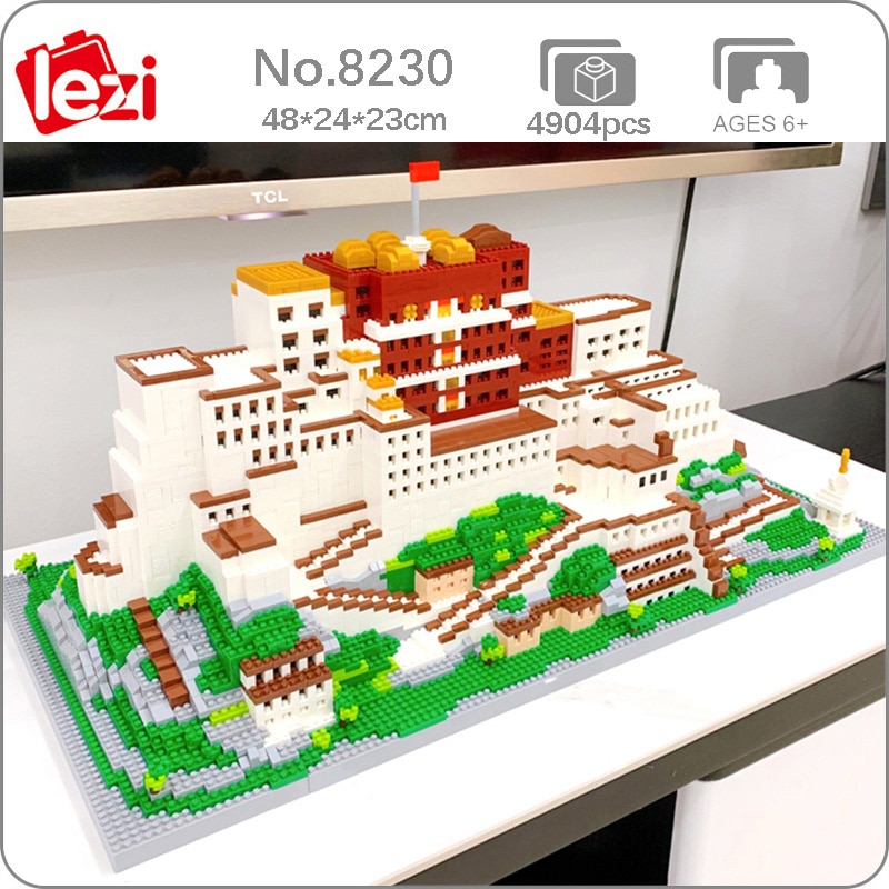 Lezi 8230 World Architecture Lhasa Potala Palace Flag Tree Model