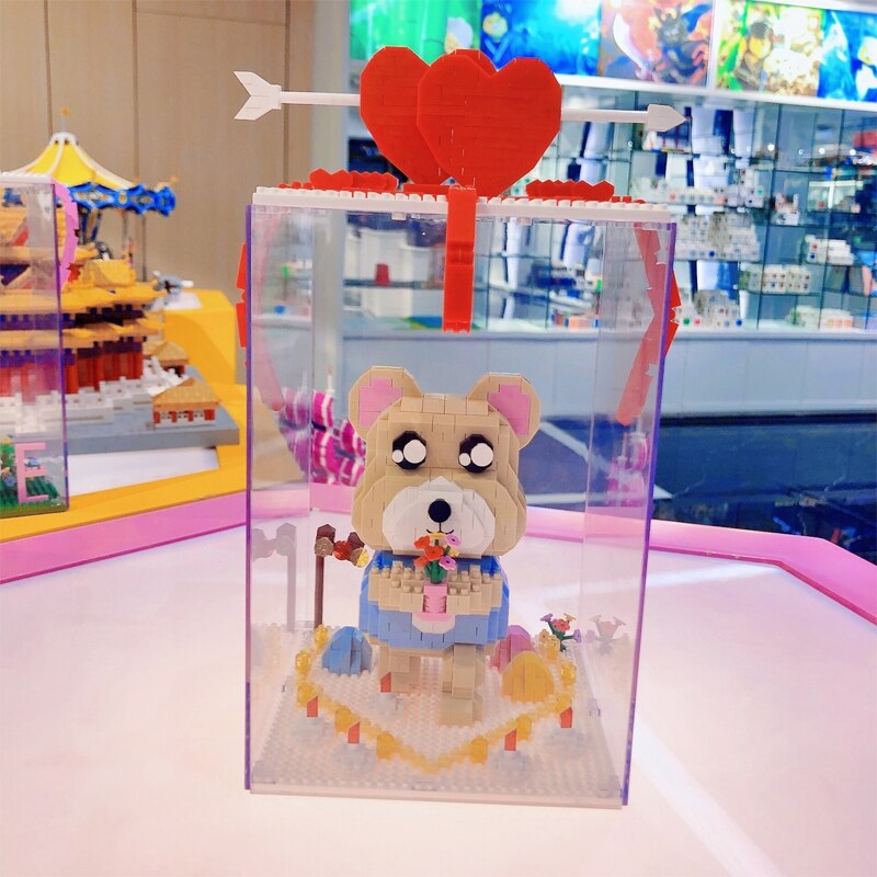 Moyu 93006 Love Bear Heart Flower Bouquet Animal Doll Display Box Moyu 93006 Love Bear Heart Flower Bouquet Animal Doll Display Box