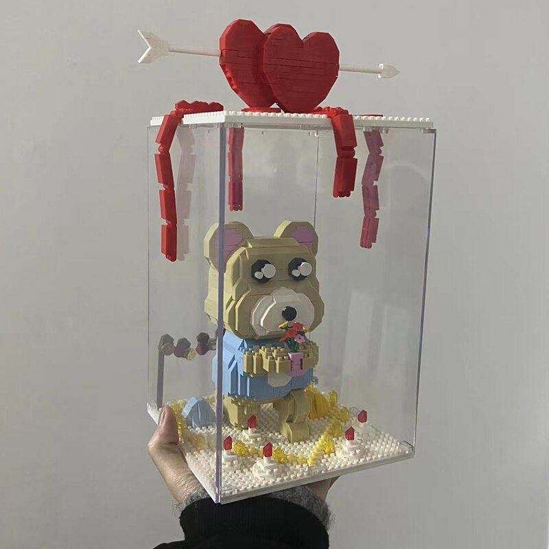Moyu 93006 Love Bear Heart Flower Bouquet Animal Doll Display Box Moyu 93006 Love Bear Heart Flower Bouquet Animal Doll Display Box