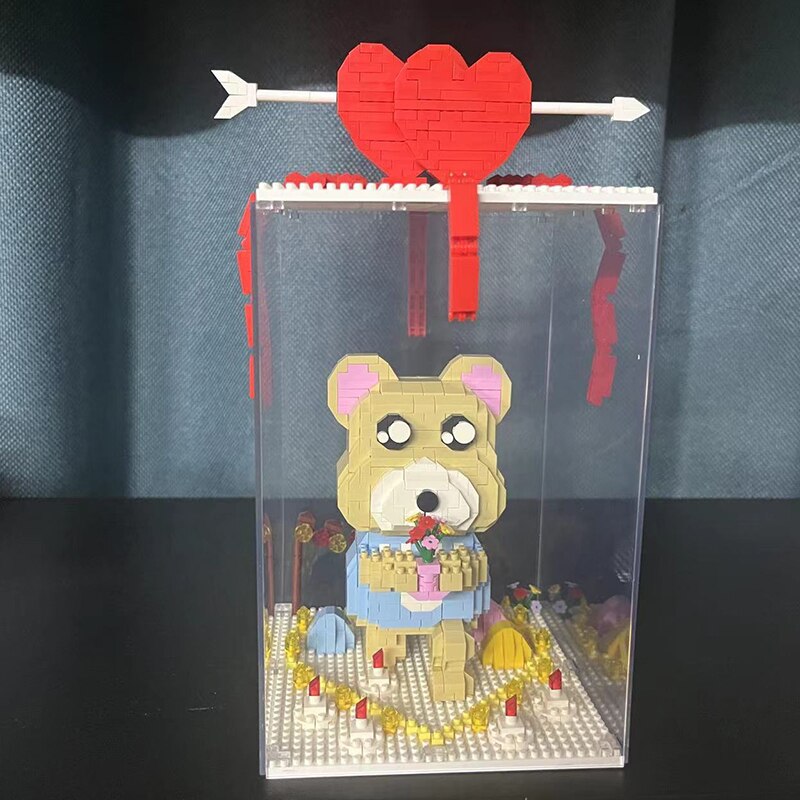 Moyu 93006 Love Bear Heart Flower Bouquet Animal Doll Display Box Moyu 93006 Love Bear Heart Flower Bouquet Animal Doll Display Box