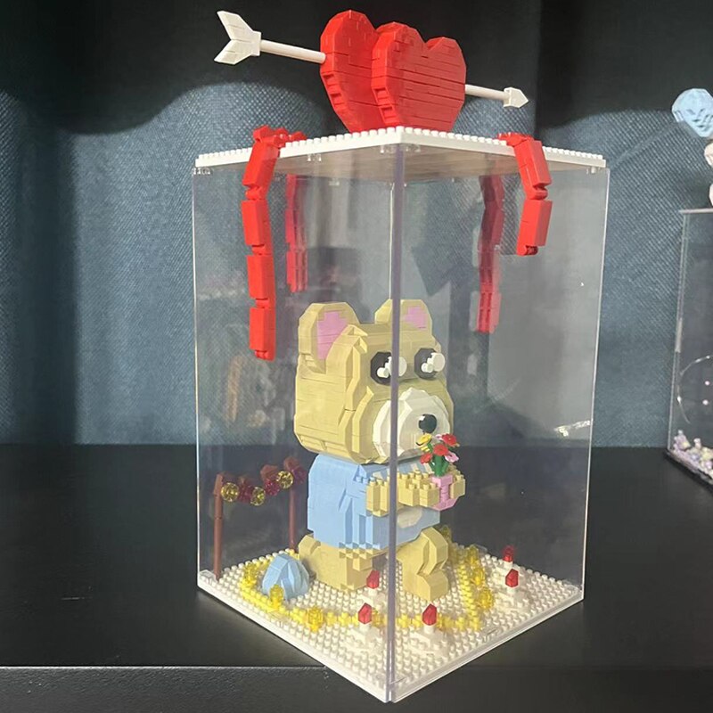 Moyu 93006 Love Bear Heart Flower Bouquet Animal Doll Display Box Moyu 93006 Love Bear Heart Flower Bouquet Animal Doll Display Box