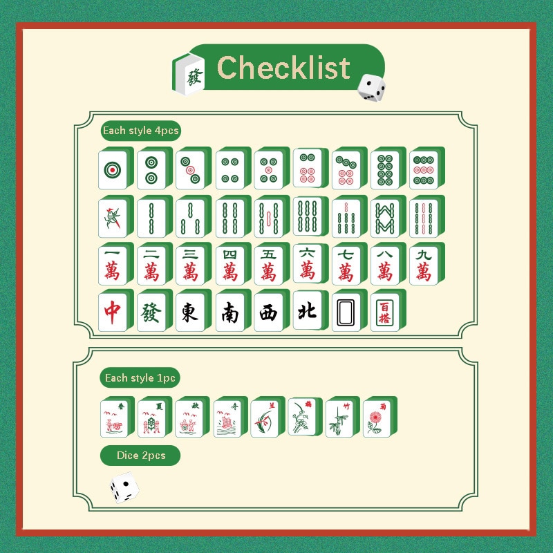 Moyu 97049 Chinese Traditional Mahjong Dice Set Table Game Model