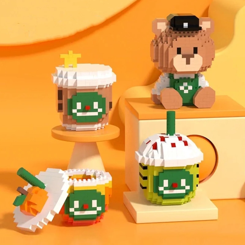 PN 6032 Coffee Drink Orange Fruit Milk Tea Bear Doll