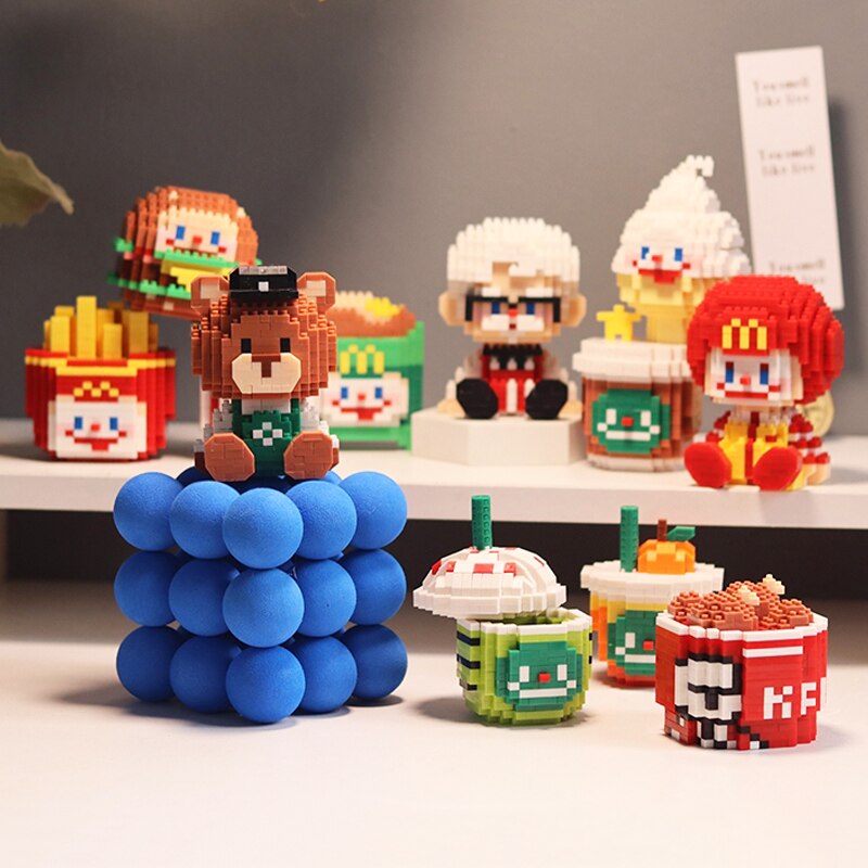 PN 6030-6032 Food Cola Drink Hamburger Ice Cream Coffee Milk Tea Bear Doll