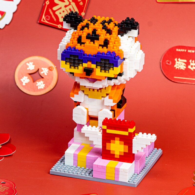 SC 8822 Spring Festival Tiger Year Lucky Fortune Mahjong Pet Animal Model